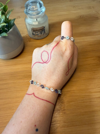 Korálkový set prstýnek a náramek