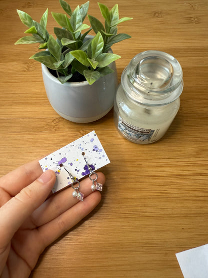 Stříbrné náušnice perlička a diamant